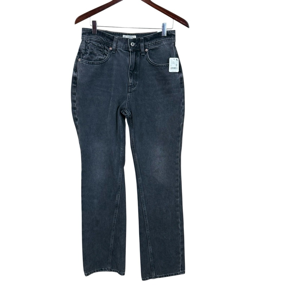 Free People We the Free 28 Xena High Rise Slim Straight Jeans NEW Dark Night